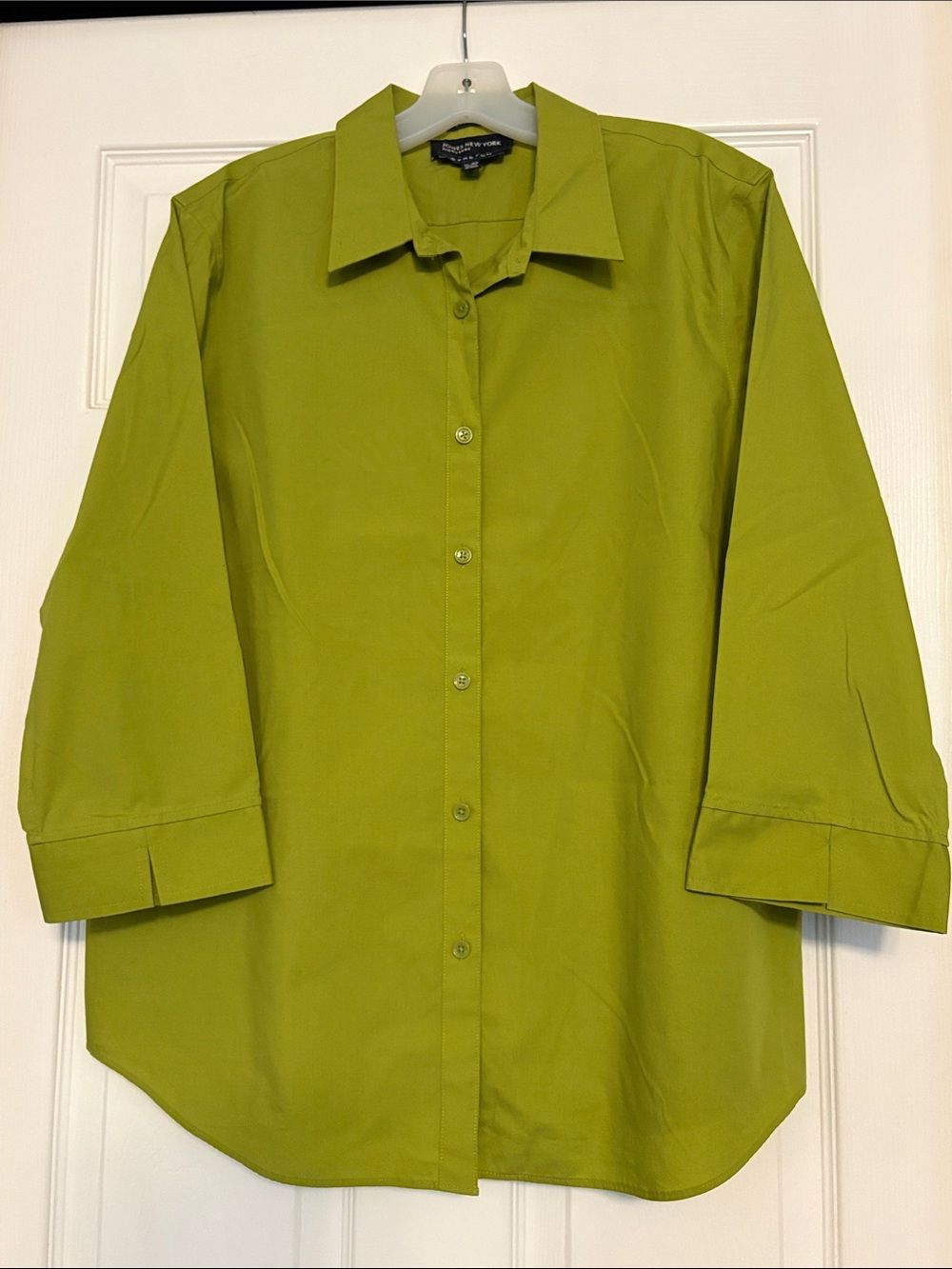 Jones New York Olive Green Button-Down Shirt